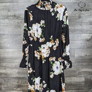 Floerns High Neck Long Sleeve Floral Dress Size L